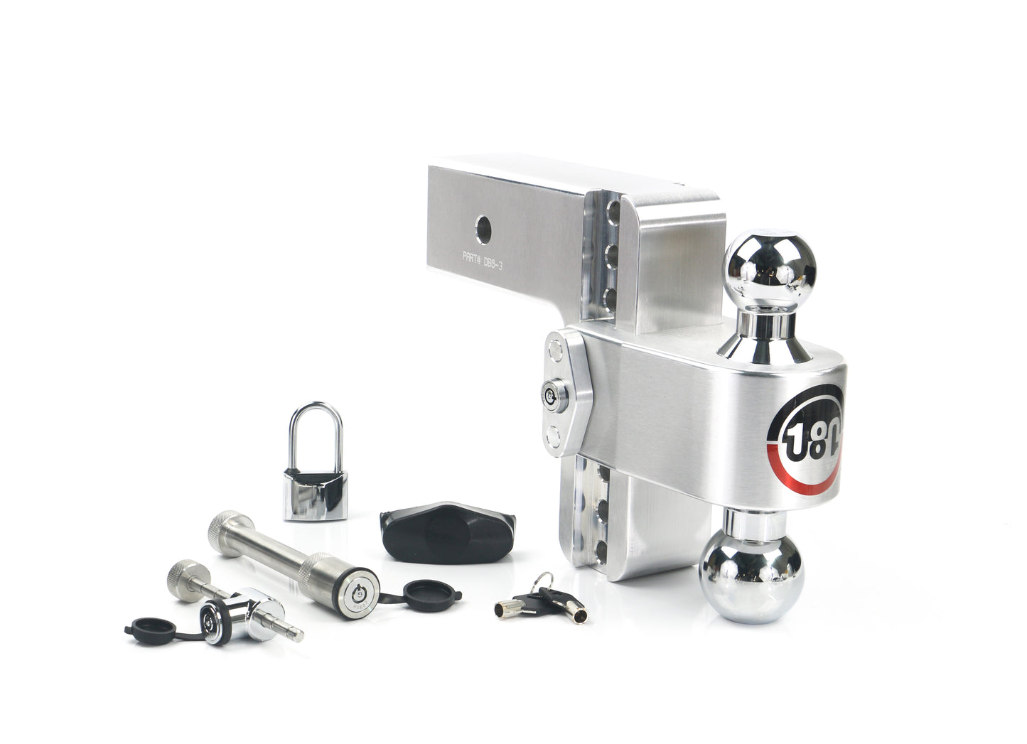 180 Hitch Chrome Ball 6" Drop Hitch With 3" Shank Keyed Alike WS05 WS11 WS12 Included