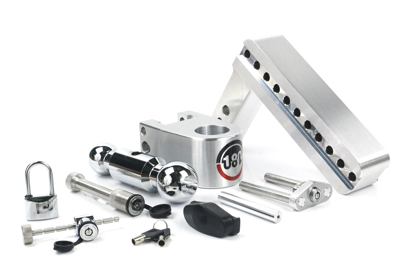 180 Hitch Chrome Ball 8" Drop Hitch With 2" Shank Keyed Alike WS05 WS11 WS12 Included