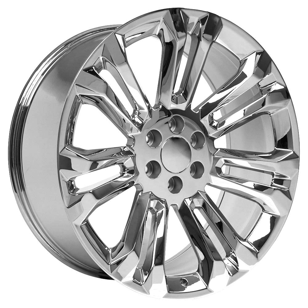 24" Replica Wheel CV43 Fits Chevrolet Silverado Rim 24x10 Chrome Wheel