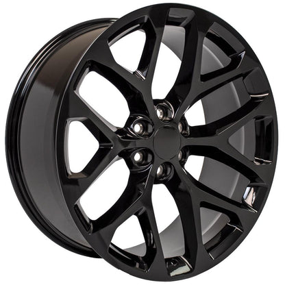 24" Replica Wheel fits Chevy Silverado - CV98B Black 24x10