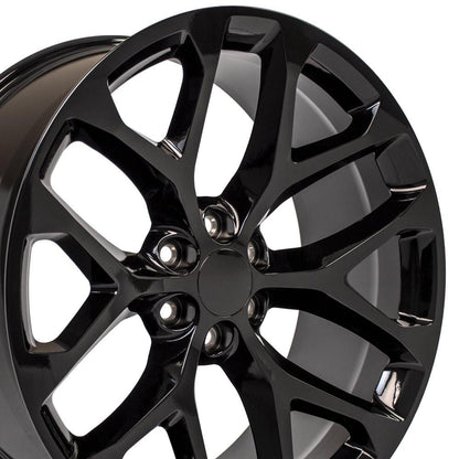 24" Replica Wheel fits Chevy Silverado - CV98B Black 24x10