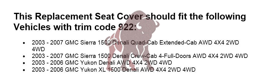 2003-2006 GMC Sierra & Yukon Denali Seat Cover in 2 Tone Gray: Choose From Variants