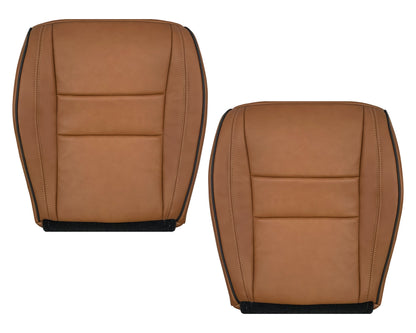 2011-2021 Jeep Grand Cherokee Overland Replacement Perforated Seat Cover: Saddle Brown w/Black Piping