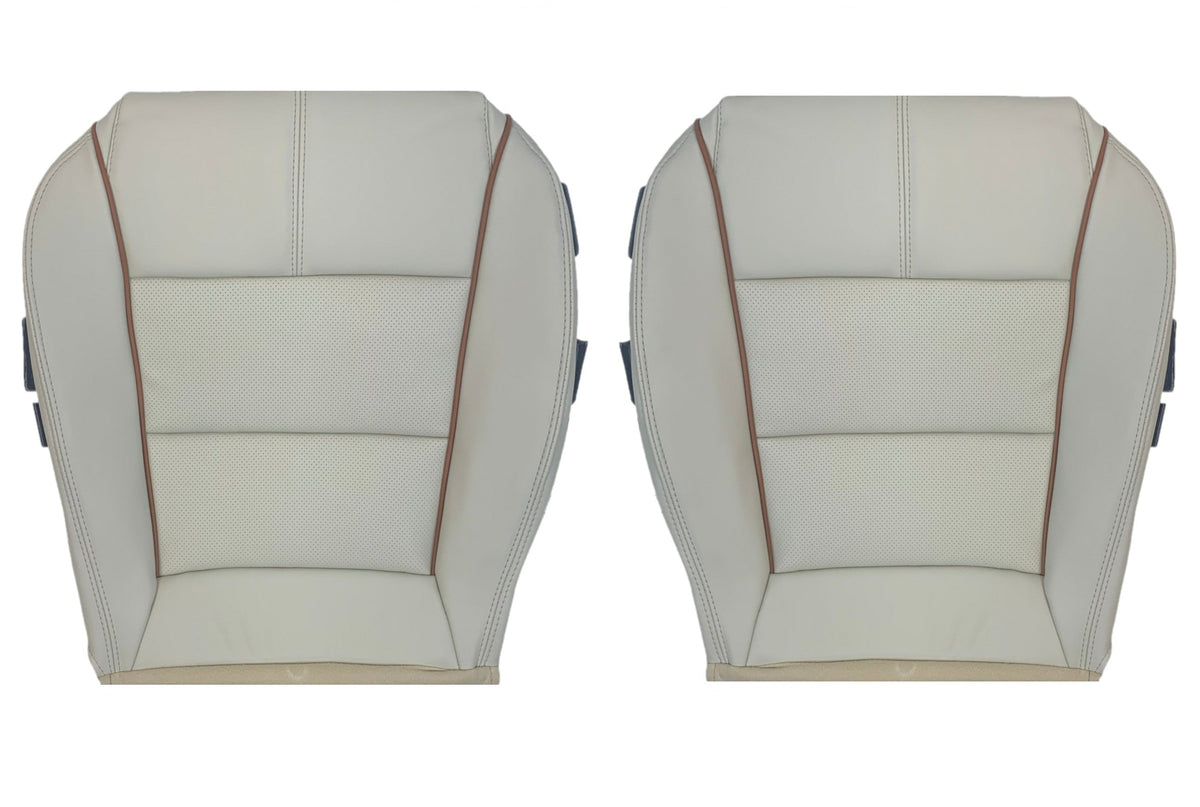 2014-2020 Chevrolet Impala LT Driver or Passenger Bottom Replacement Synthetic Leather Seat Cover: Perforated, Gallery White