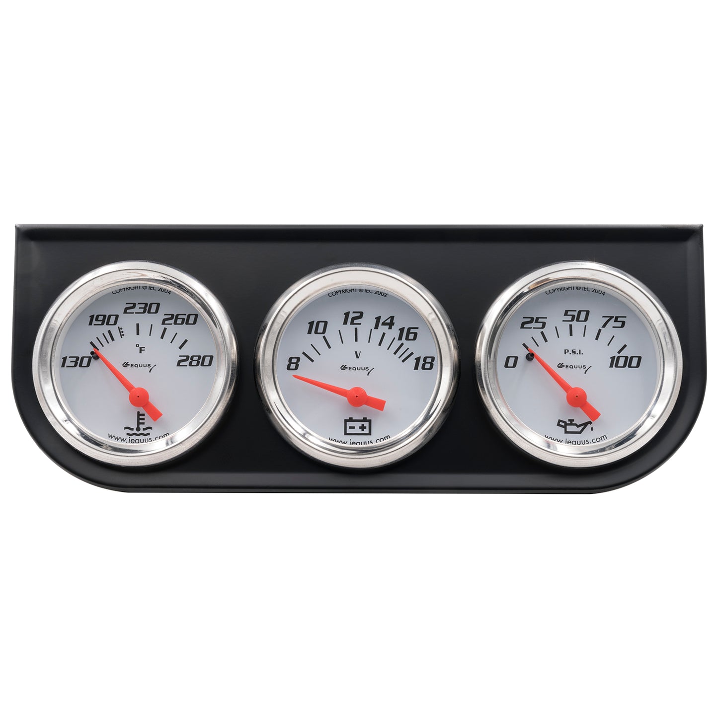 2 In. White Volt Triple Gauge Kit