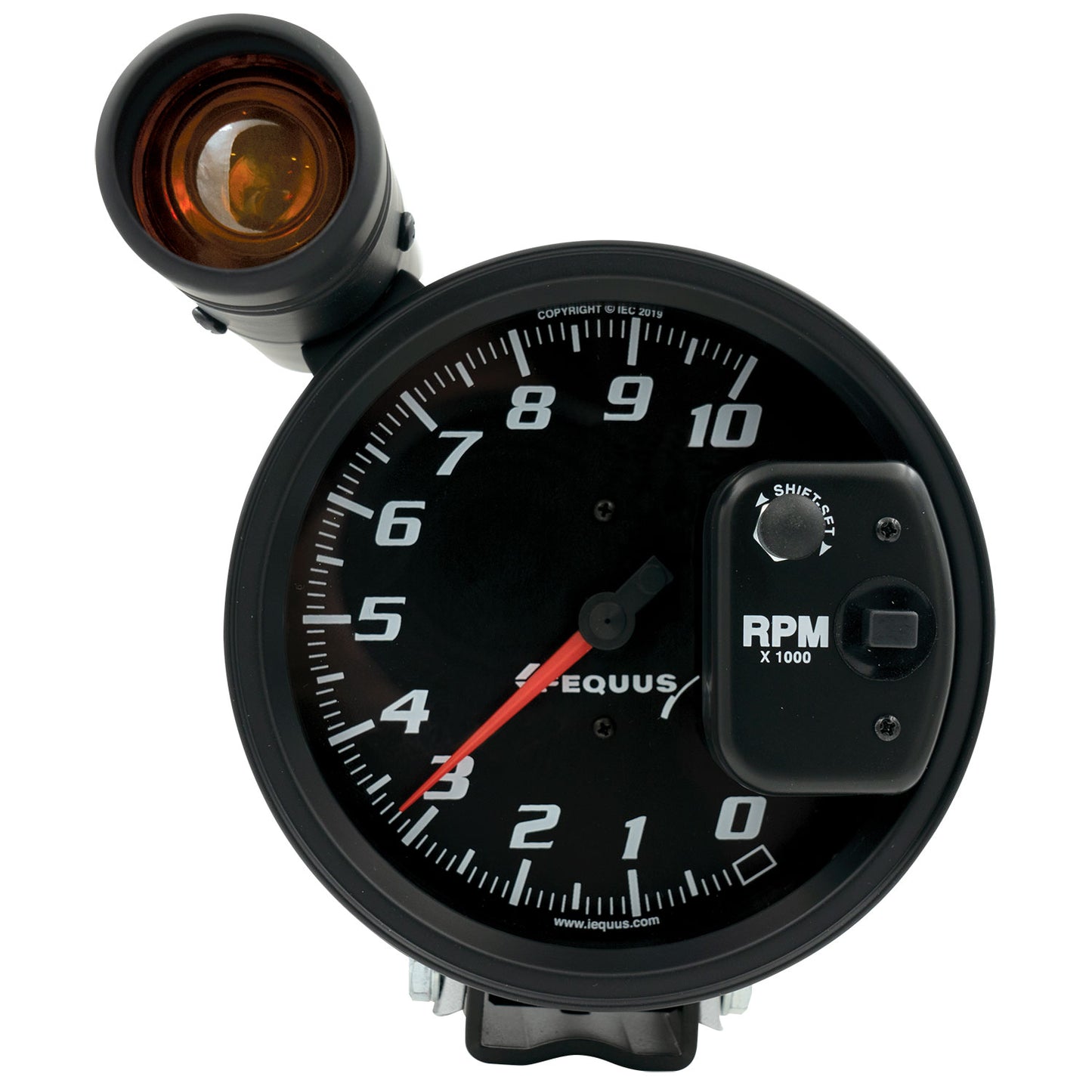 5 In PEDESTAL TACHOMETER 0-10000 RPM BLACK EQUUS