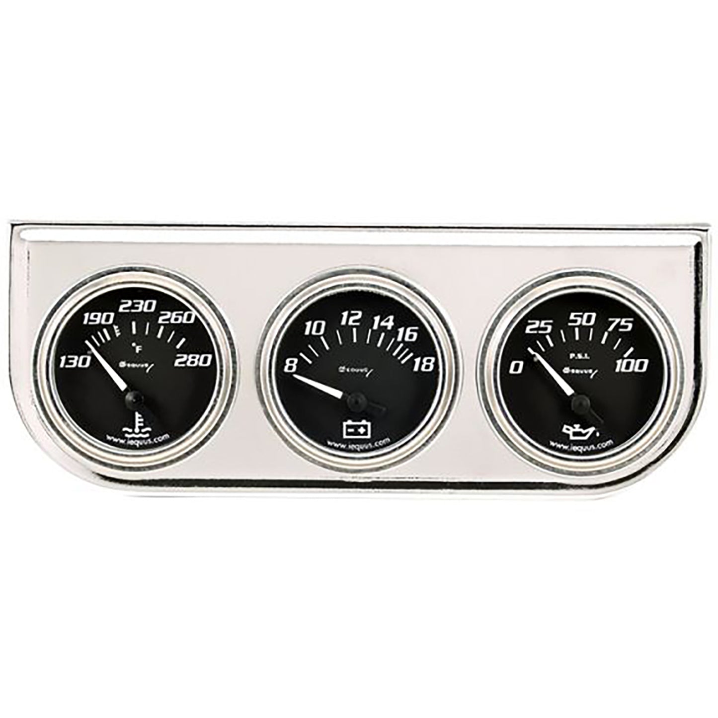 2 In. Chrome Volt Triple Gauge Kit