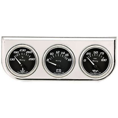 2 In. Chrome Volt Triple Gauge Kit