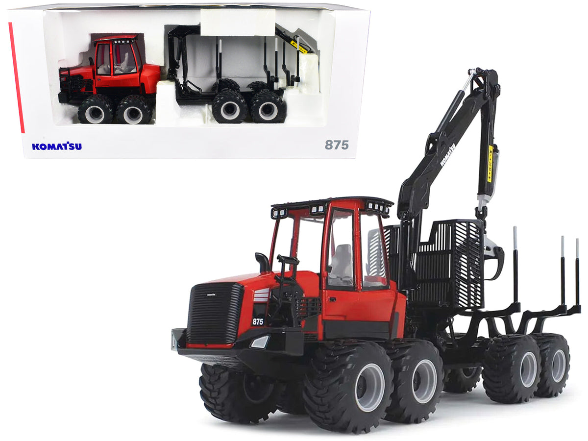 Komatsu 875.1 Forwarder Red and Black 1/32 Diecast Model by First Gear  free shipping USA
