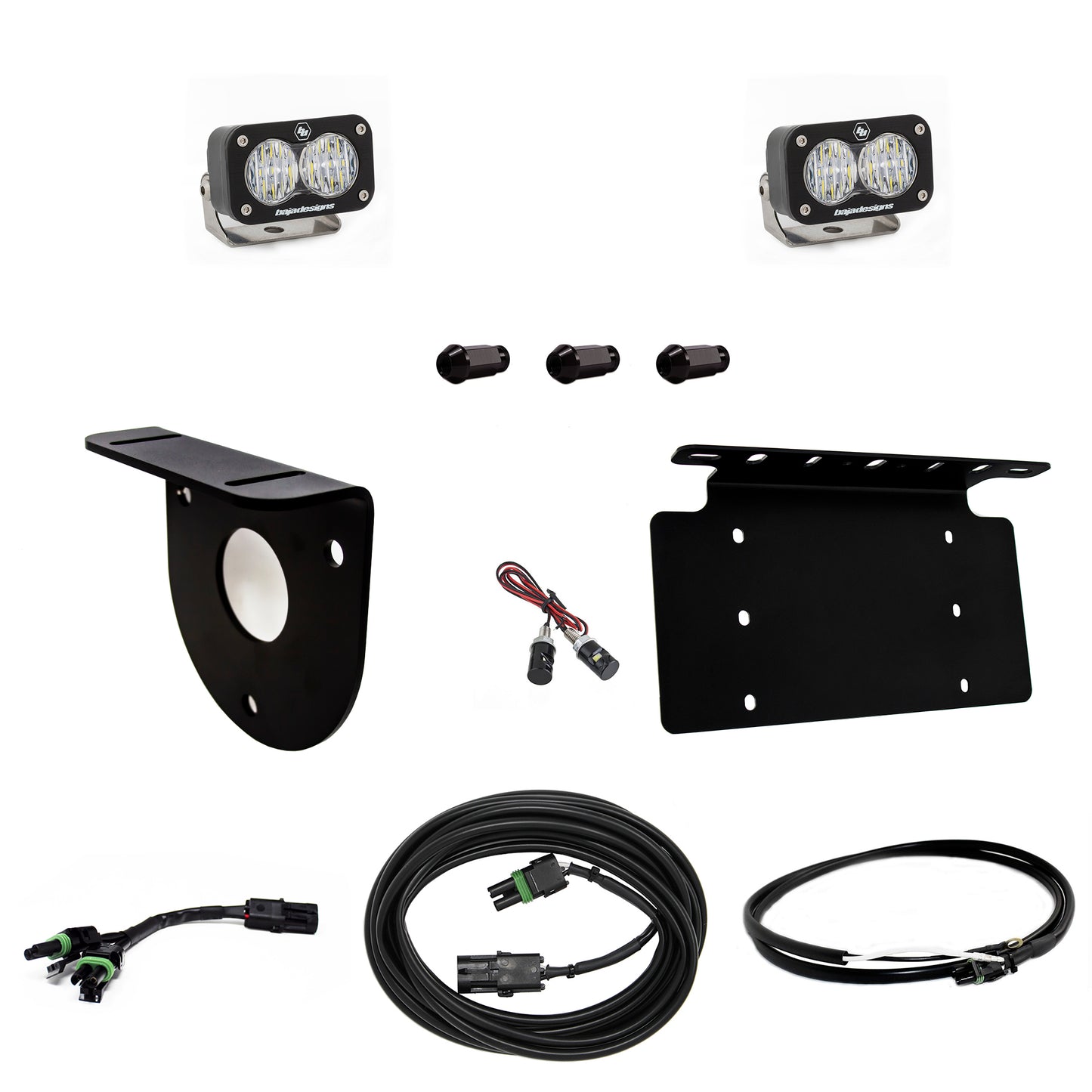 S2 Sport Dual Reverse Kit - '21-25 Bronco (Multi-Pattern; Clear; Upfitter Wiring; License Plate Mount)