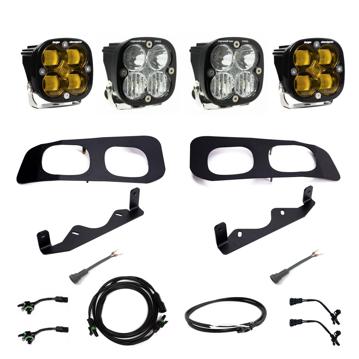 Squadron SAE/Pro Fog Pocket Kit - 2023-25 Ford F-250/350 Super Duty (SAE Fog; Clear; Upfitter Wiring)