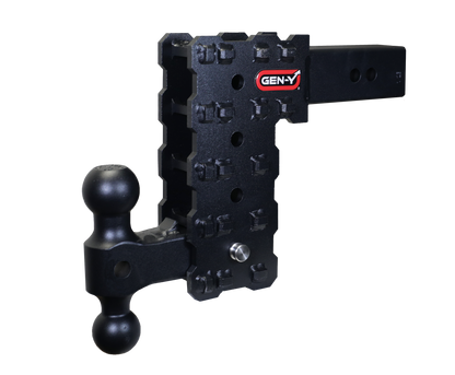 GEN-Y - PHANTOM-X 2.5" Solid Shank 7.5" Drop 1.6K TW 16K Hitch & GH-051 Dual-Ball Mount - GH-2414X