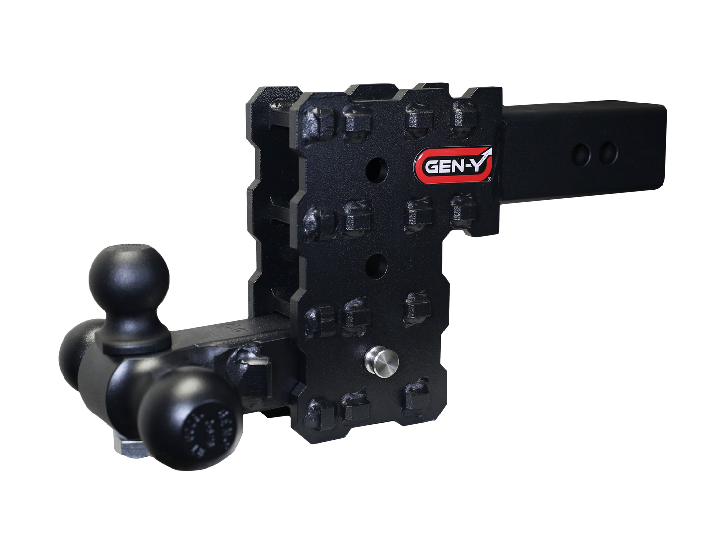 GEN-Y - PHANTOM-X 2.5" Solid Shank 5" Drop 1.6K TW 16K Hitch & GH-052 Tri-Ball Mount - GH-2433X