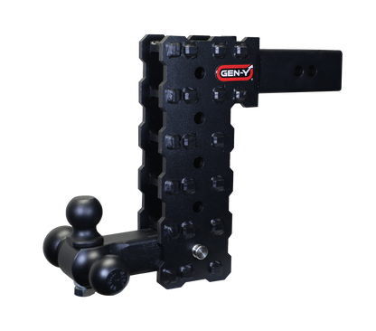 GEN-Y - PHANTOM-X 2.5" Solid Shank 10" Drop 1.6K TW 16K Hitch & GH-052 Tri-Ball Mount - GH-2435X