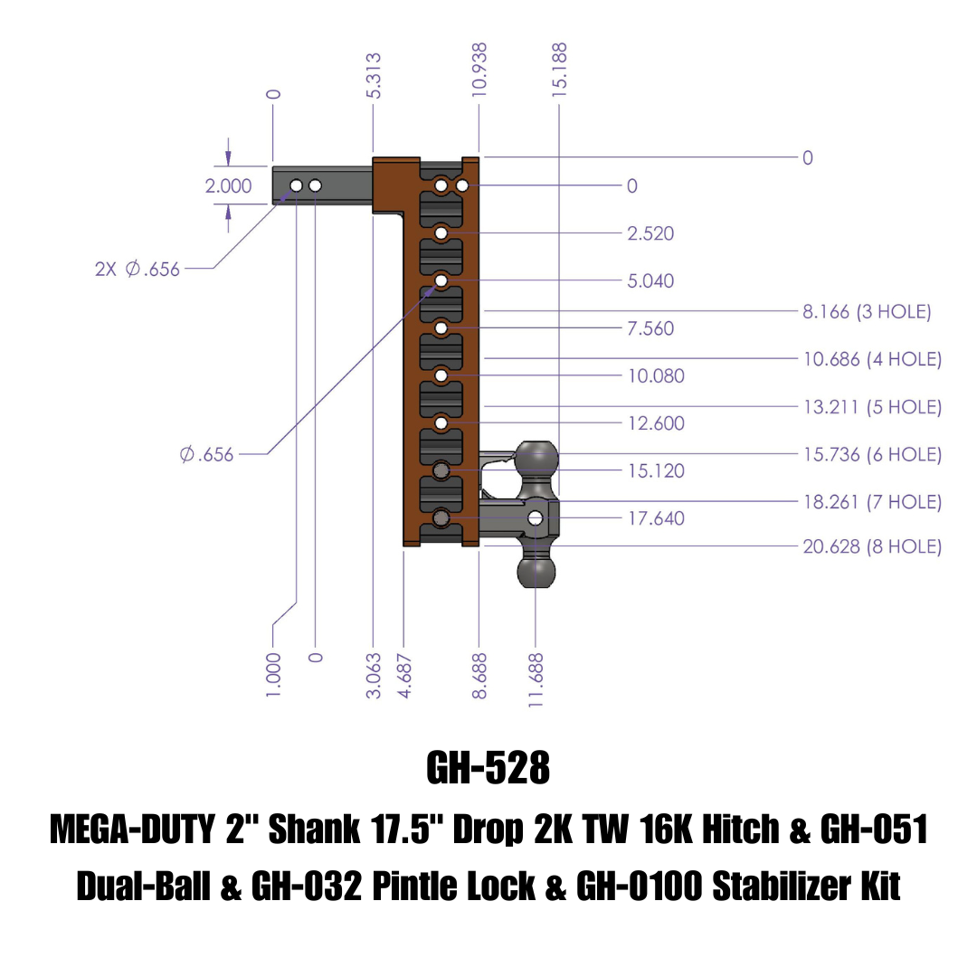 GEN-Y - MEGA-DUTY Drop Hitch - GH-528