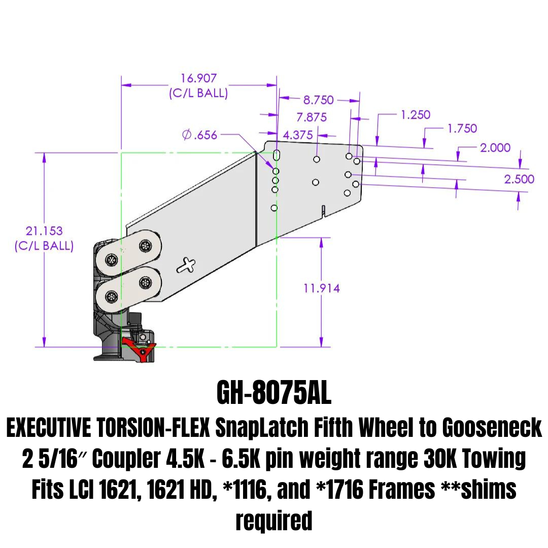 GEN-Y - EXECUTIVE 5th Wheel To Gooseneck - GH-8075AL