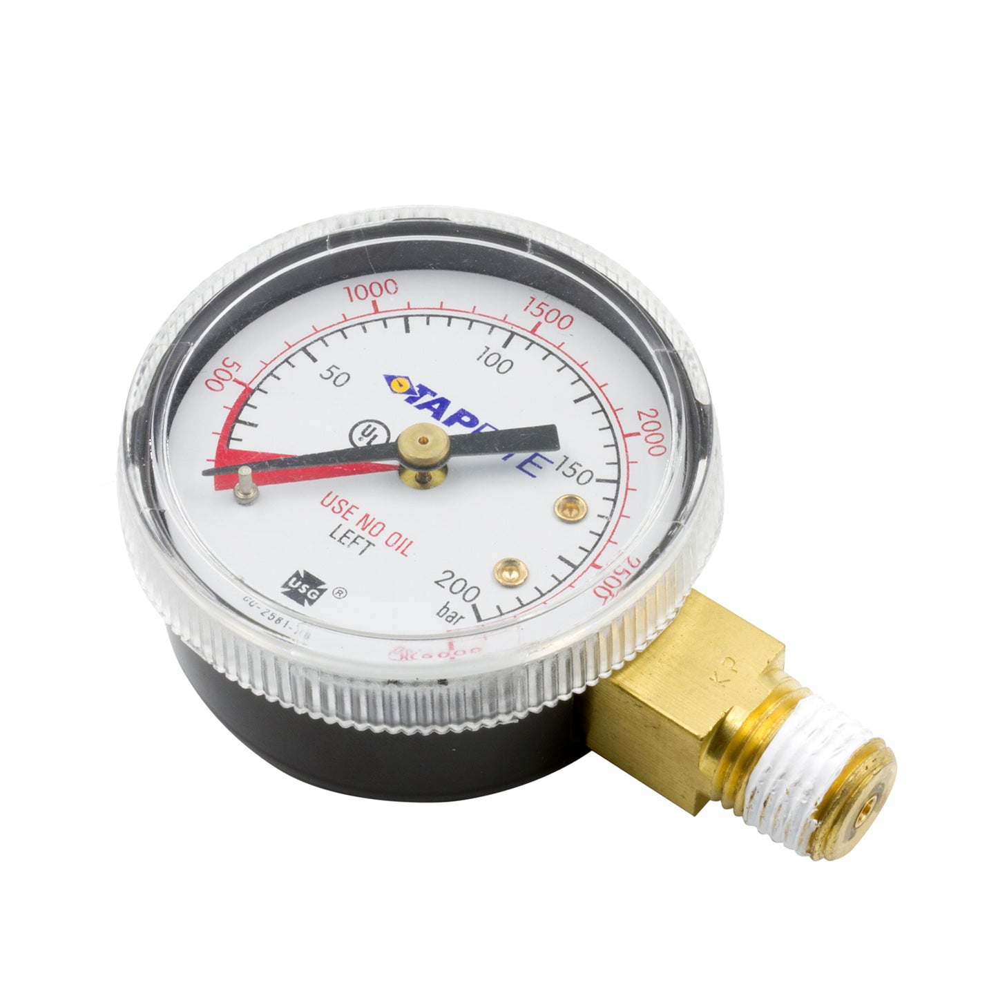 GAUGE HIGH PRESSURE FOR CO2 REGULATOR (0 TO 3000 PSI)