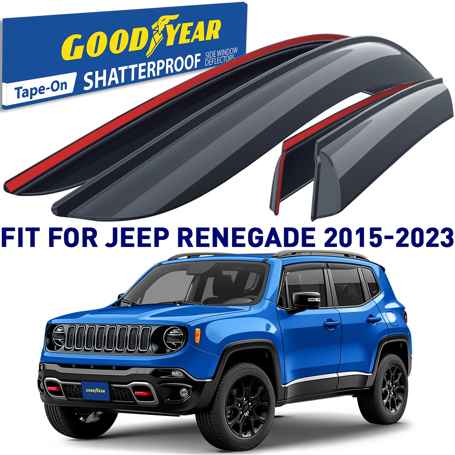 GOODYEAR Tape-On Window Deflectors Shatterproof
