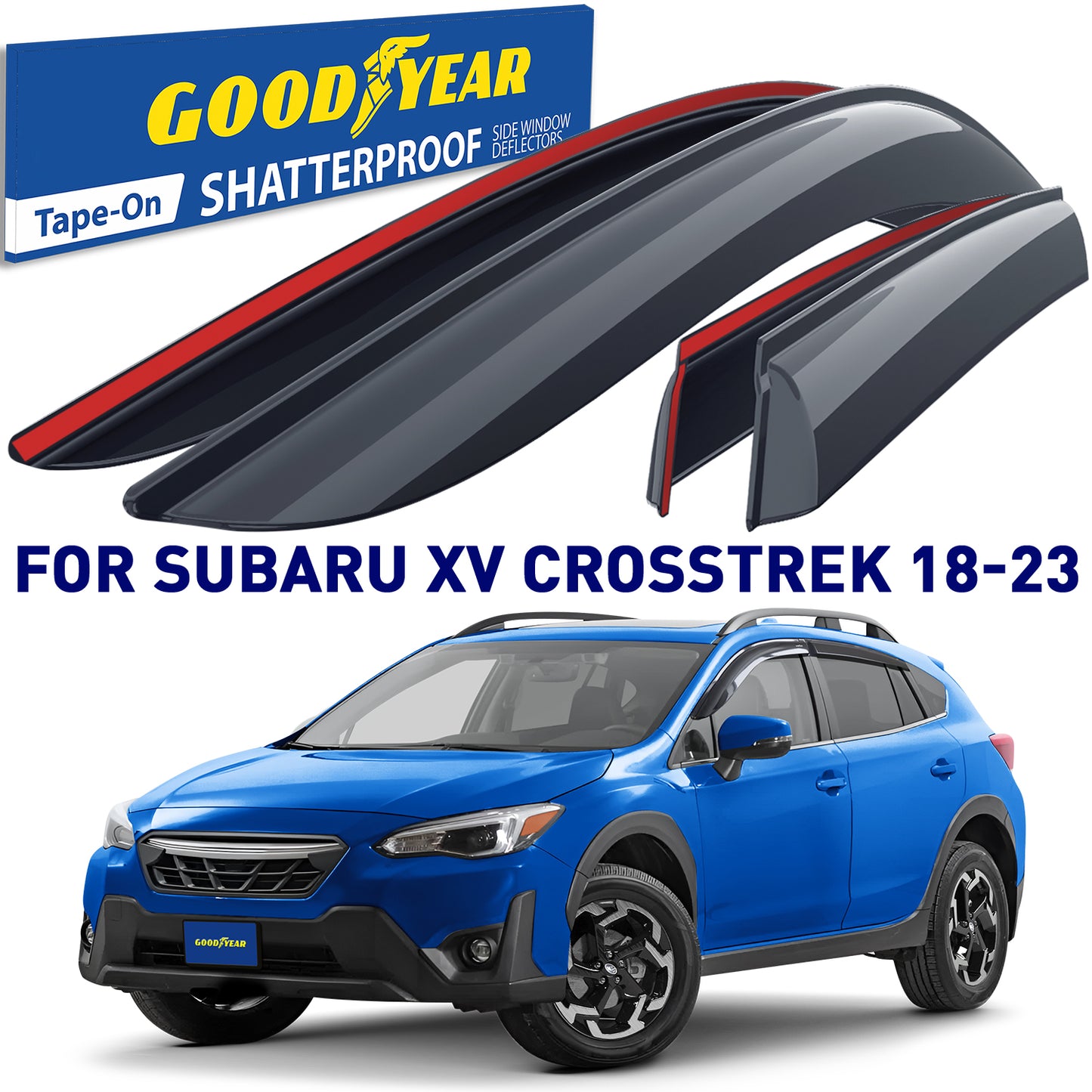 GOODYEAR Tape-On Window Deflectors Shatterproof