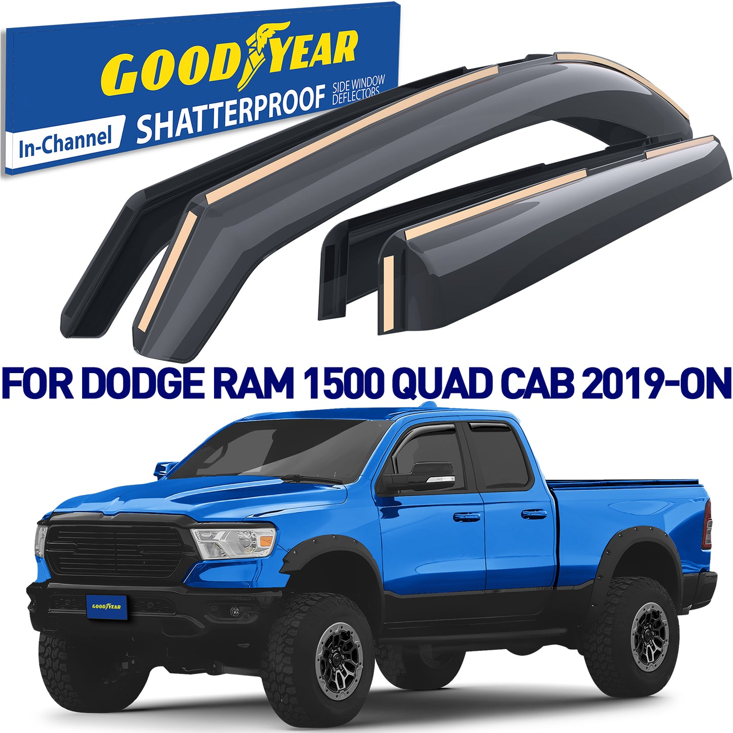GOODYEAR In-Channel Window Deflectors Shatterproof