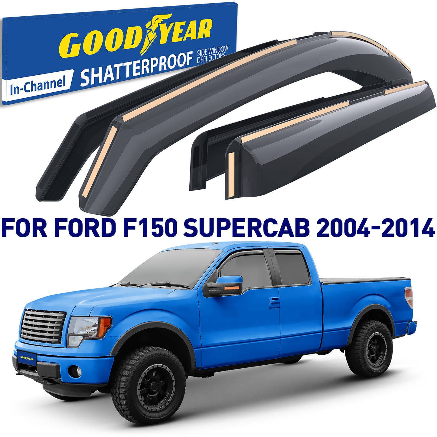 GOODYEAR In-Channel Window Deflectors Shatterproof