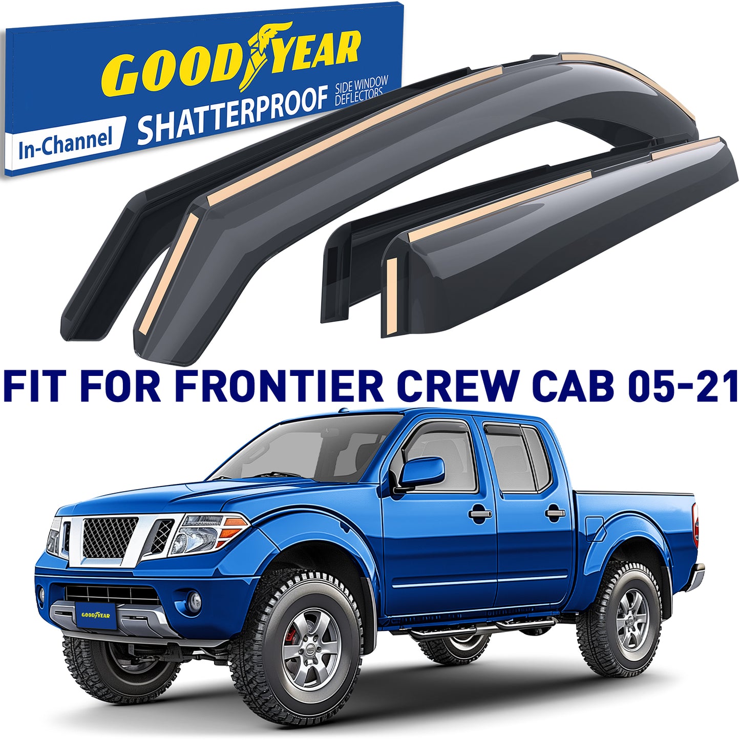 GOODYEAR In-Channel Window Deflectors Shatterproof