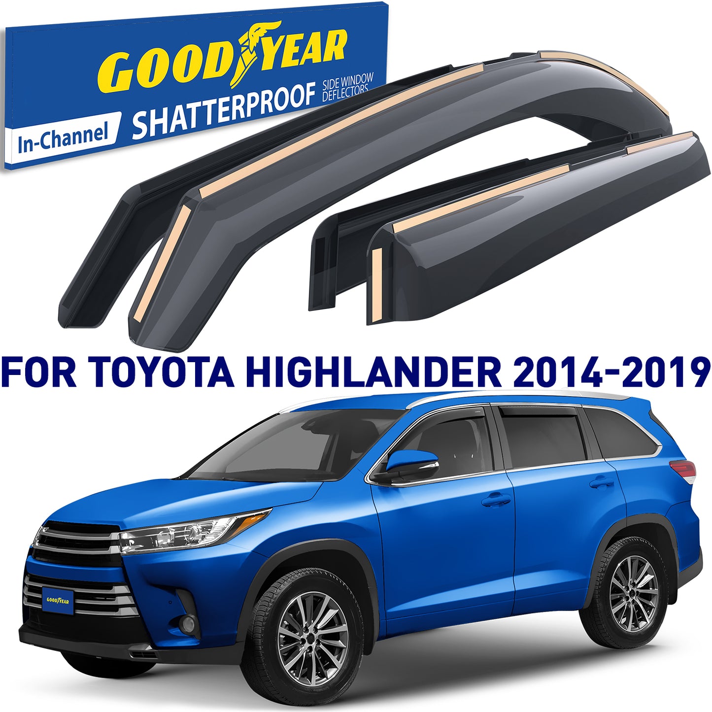 GOODYEAR In-Channel Window Deflectors Shatterproof