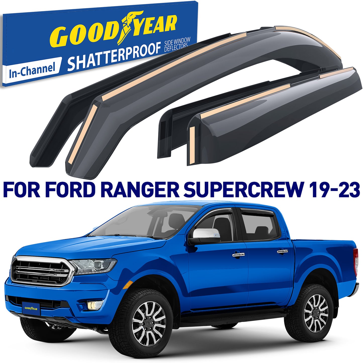 GOODYEAR In-Channel Window Deflectors Shatterproof