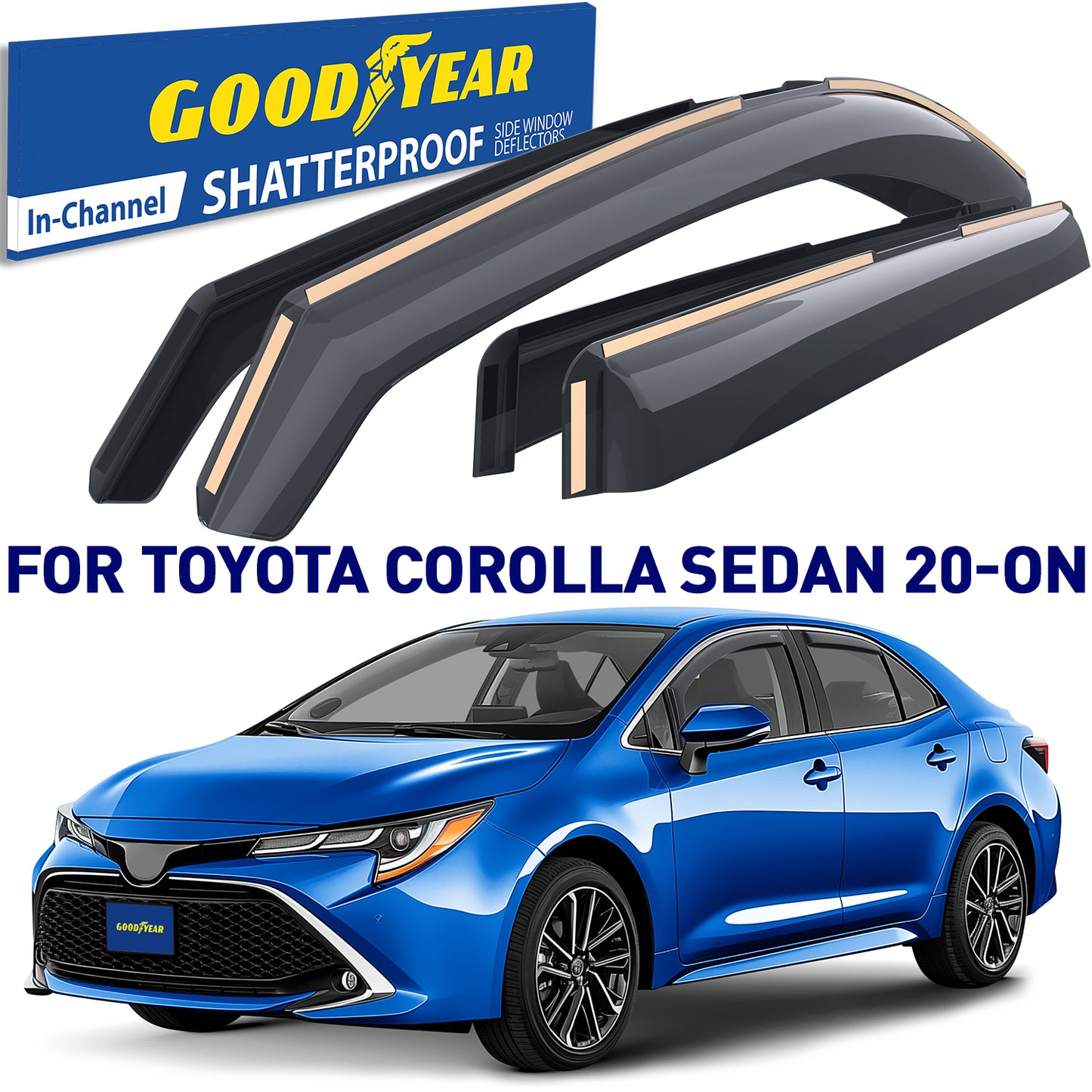 GOODYEAR In-Channel Window Deflectors Shatterproof
