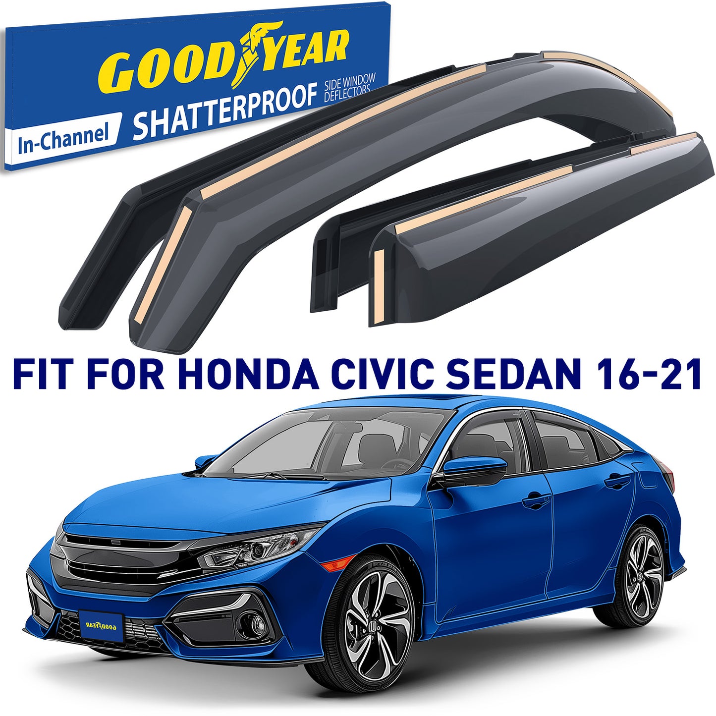 GOODYEAR In-Channel Window Deflectors Shatterproof