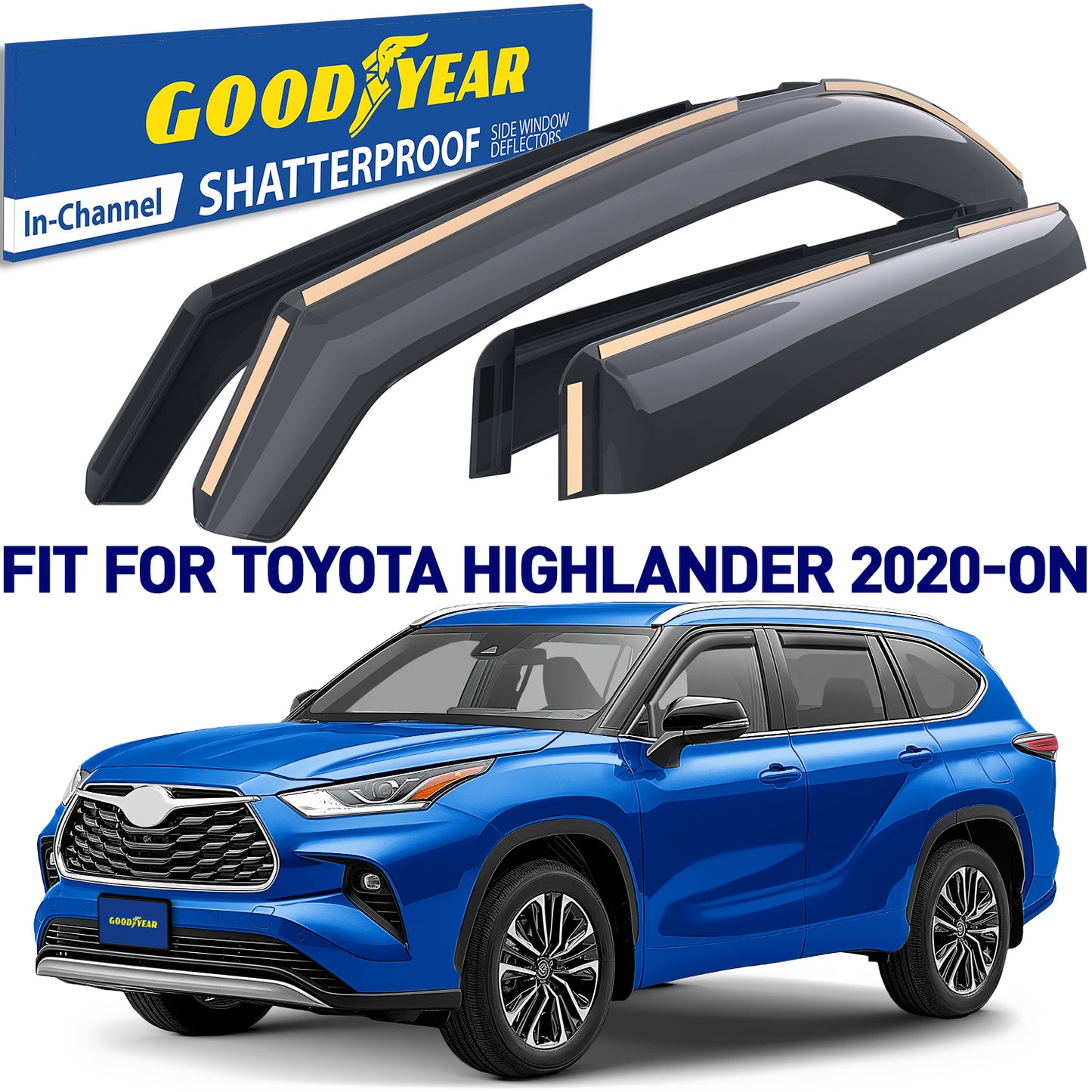 GOODYEAR In-Channel Window Deflectors Shatterproof