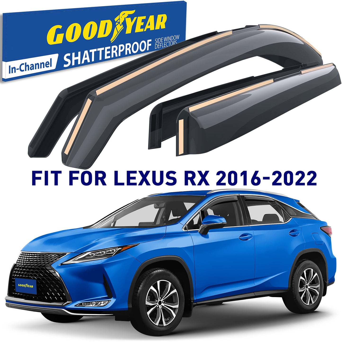 GOODYEAR In-Channel Window Deflectors Shatterproof