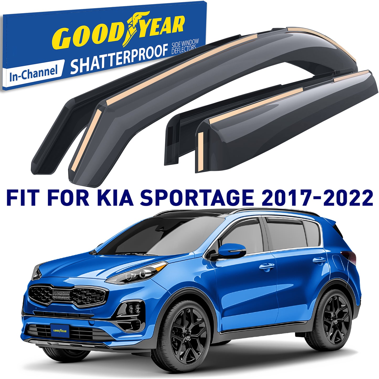 GOODYEAR In-Channel Window Deflectors Shatterproof