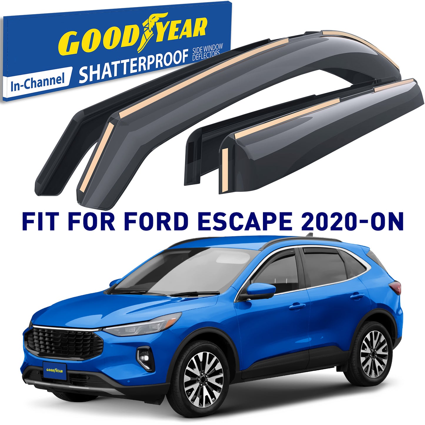 GOODYEAR In-Channel Window Deflectors Shatterproof