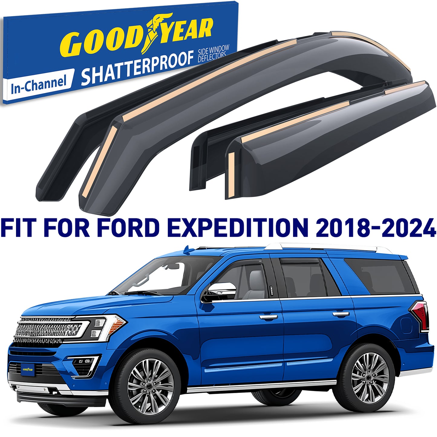GOODYEAR In-Channel Window Deflectors Shatterproof