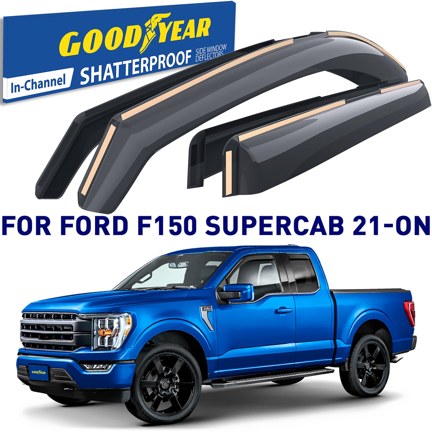 GOODYEAR In-Channel Window Deflectors Shatterproof