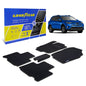 Goodyear Custom Fit Car Floor Liners For Toyota RAV4 2013-2018 Black/Black 5 Pc. Set All-Weather Diamond Shape Liner Traps Dirt Liquid Rain And Dust Precision Interior Coverage - GY004036