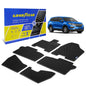 Goodyear Custom Fit Car Floor Liners For Honda Pilot 2016-2021 Black/Black 6 Pc. Set All-Weather Diamond Shape Liner Traps Dirt Liquid Rain And Dust Precision Interior Coverage - GY004081