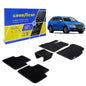 Goodyear Custom Fit Car Floor Liners For Audi Q7 2017-2021 Black/Black 5 Pc. Set All Weather Diamond Shape Liner Traps Dirt Liquid Rain And Dust Precision Interior Coverage - GY004180