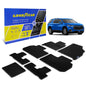 Goodyear Custom Fit Car Floor Liners For Chevy Traverse 2018-2021 Black/Black 7 Pc. Set All Weather Diamond Shape Liner Traps Dirt Liquid Rain And Dust Precision Interior Coverage - GY004192