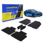 Goodyear Custom Fit Car Floor Liners For Honda Accord 2018-2021 Black/Black 5 Pc. Set All-Weather Diamond Shape Liner Traps Dirt Liquid Precision Interior Coverage - GY004216