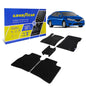 Goodyear Custom Fit Car Floor Liners For Nissan Sentra 2013-2019 Sedan Black/Black 5 Pc. Set All-Weather Diamond Shape Liner Traps Dirt Liquid Precision Interior Coverage - GY004306