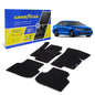Goodyear Custom Fit Car Floor Liners For Volkswagen (VW) Jetta 2011-2018 Black/Black 4 Pc. Set All-Weather Diamond Shape Liner Traps Dirt Liquid Precision Interior Coverage - GY004345