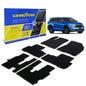 Goodyear Custom Fit Car Floor Liners For Toyota Highlander 2014-2019 Black/Black 6 Pc. Set All-Weather Diamond Shape Liner Traps Dirt Liquid Precision Interior Coverage - GY004354
