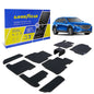Goodyear Custom Fit Car Floor Liners For Mazda CX-9 2016-2021 Black/Black 9 Pc. Set All-Weather Diamond Shape Liner Traps Dirt Liquid Precision Interior Coverage - GY004366