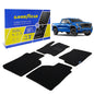 Goodyear Custom Fit Car Floor Liners For Chevrolet (Chevy) Silverado/GMC Sierra 2019-2021 Double Cab Black/Black All-Weather Diamond Shape Liner Traps DirtPrecision Interior Coverage - GY004372