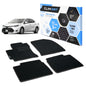 Goodyear Custom Fit Car Floor Liners For Toyota Corolla 2014-2016 Black/Black 4 Pc. Set All-Weather Diamond Shape Liner Traps Dirt Liquid Precision Interior Coverage - GY004422