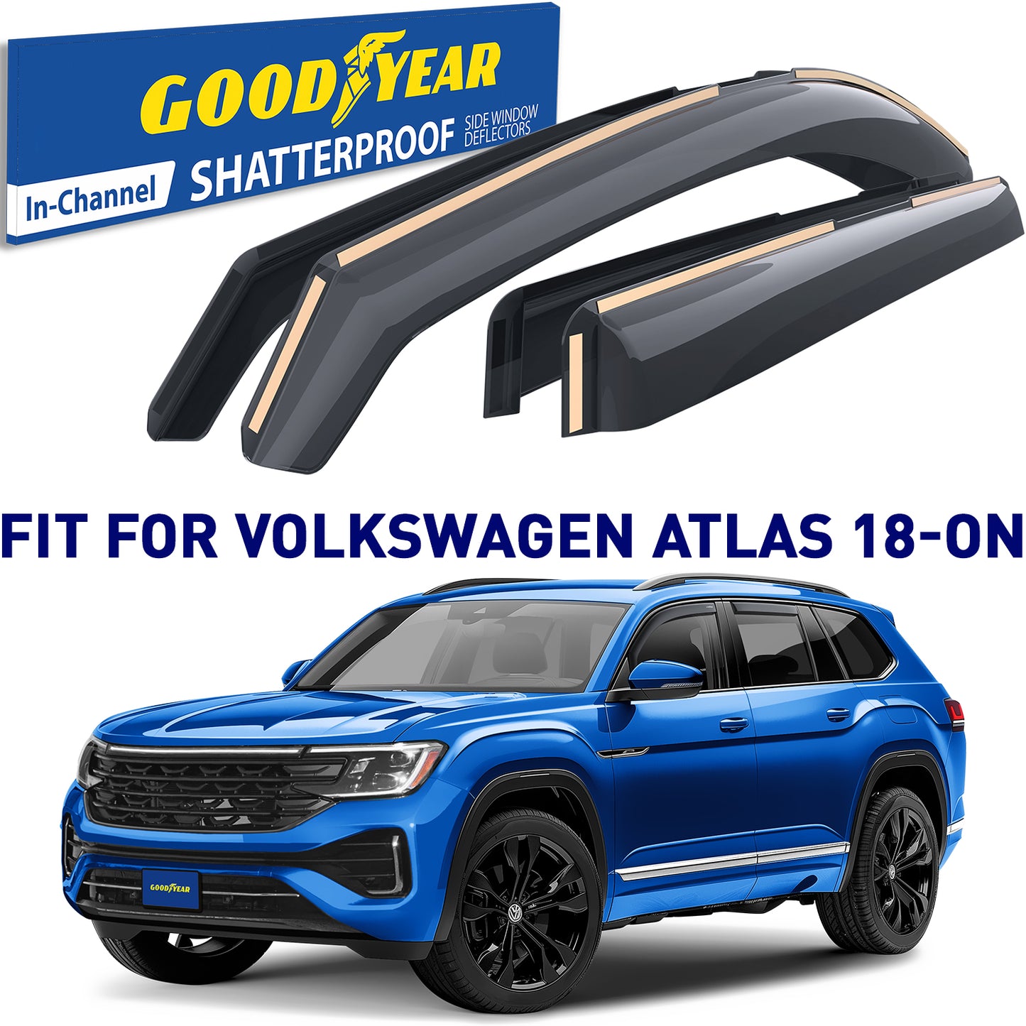 GOODYEAR In-Channel Window Deflectors Shatterproof
