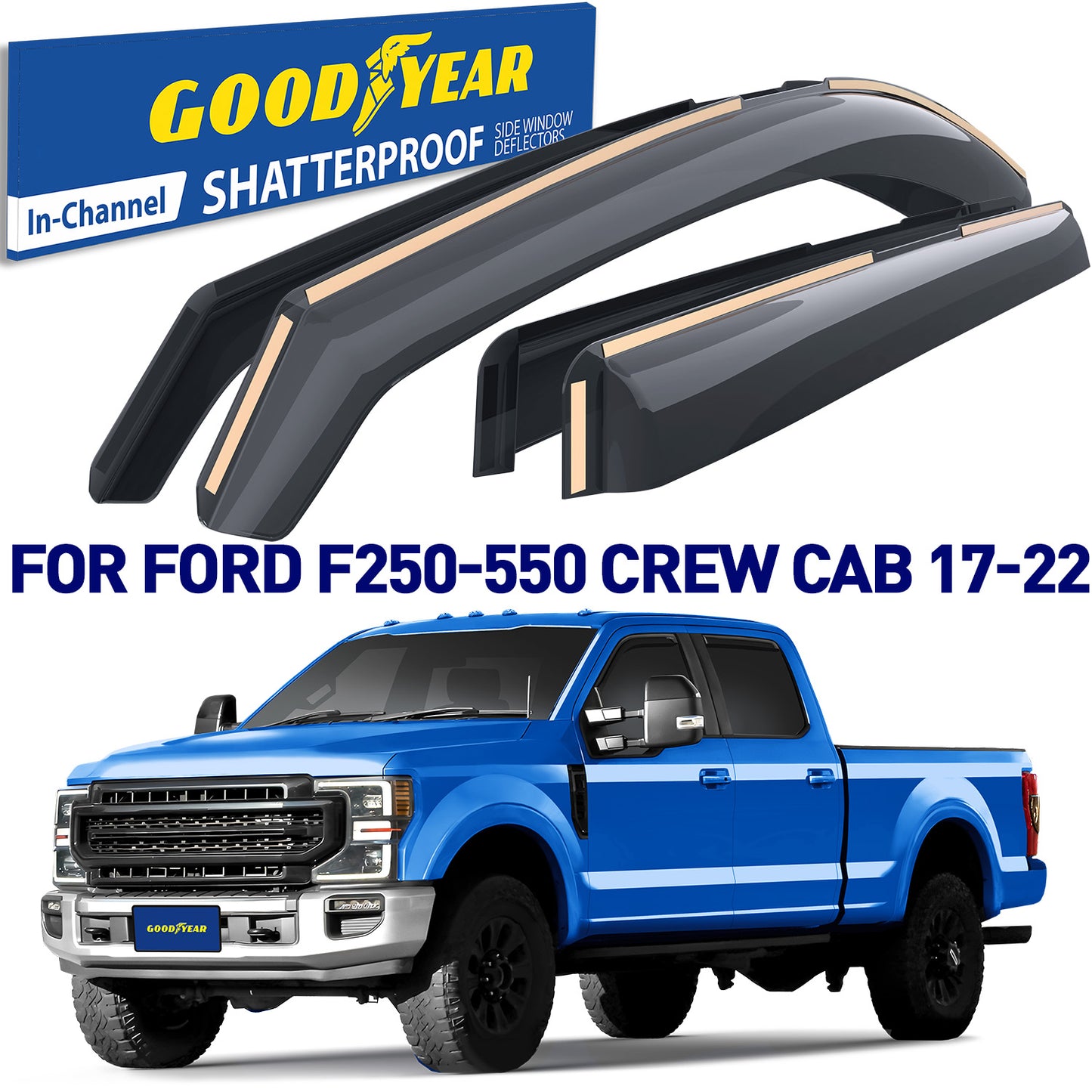GOODYEAR In-Channel Window Deflectors Shatterproof
