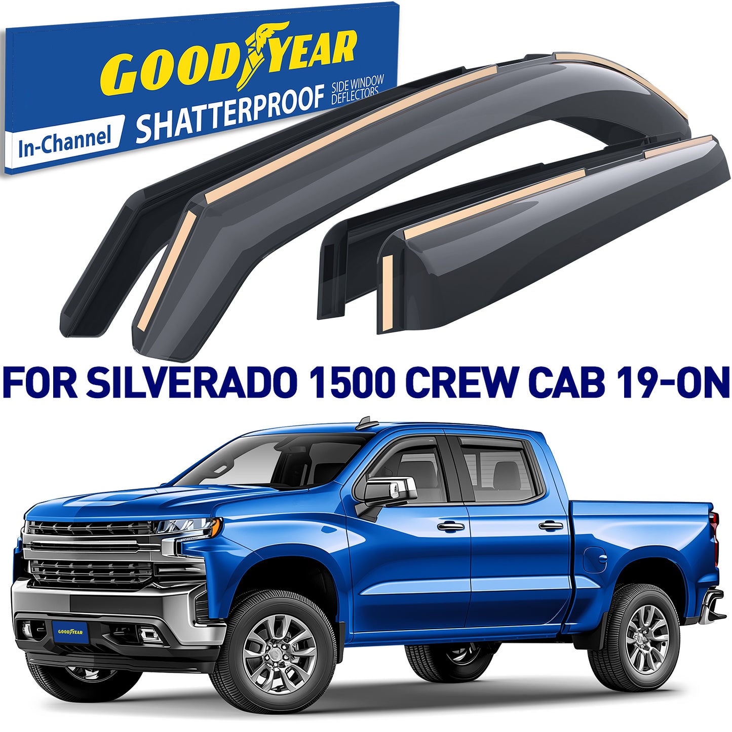 GOODYEAR In-Channel Window Deflectors Shatterproof